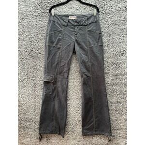 Vintage Y2 Guess‎ Jeans Stretch Wide Leg Utility Cargo Pants Gray Womens Size 30